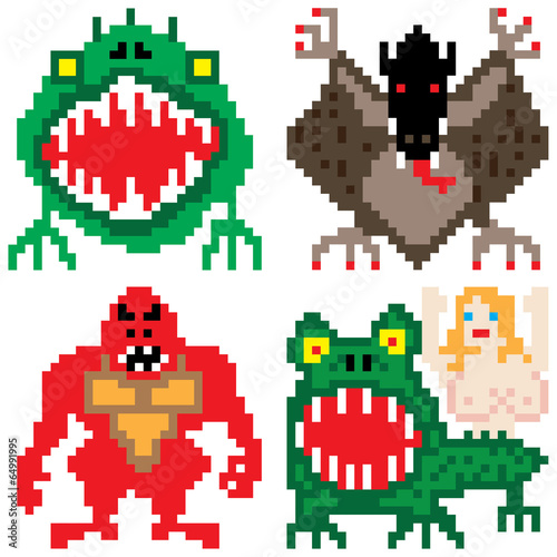 worse terror horror monster eight bit pixel art