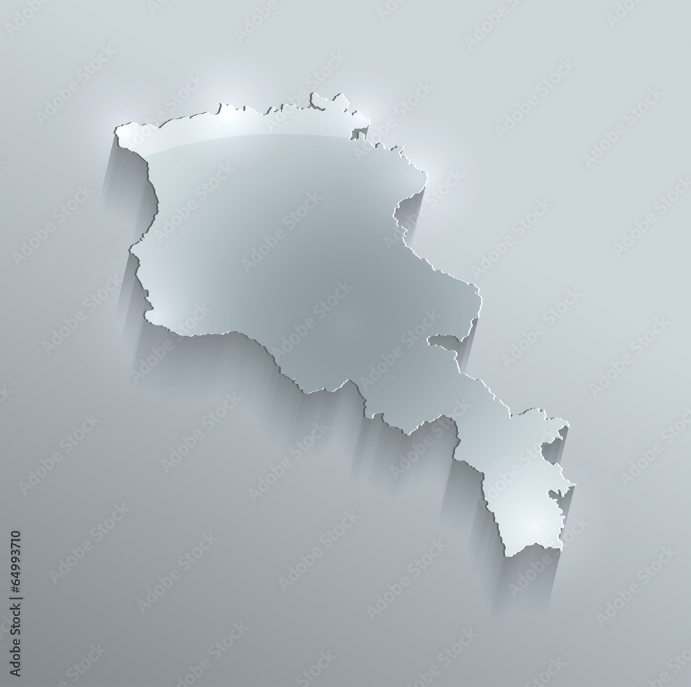 Armenia map flag glass card paper 3D vector