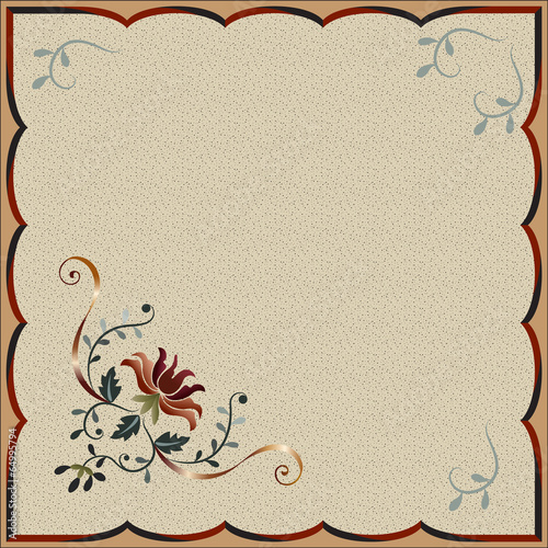 Doily textured background with flower