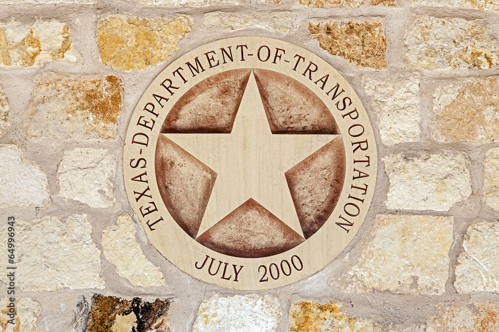 Texas Department of Transportation Symbol on the Sandstone Wall