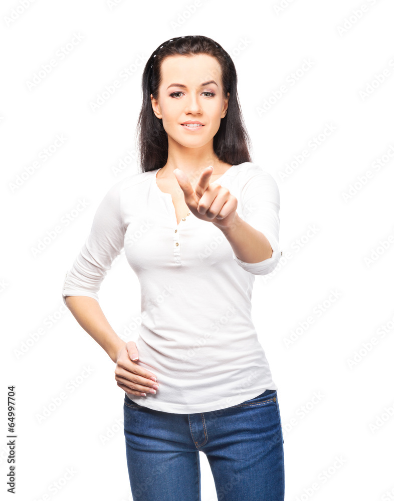 Young and attractive teenage girl isolated on white Young and attractive teenage girl isolated on white