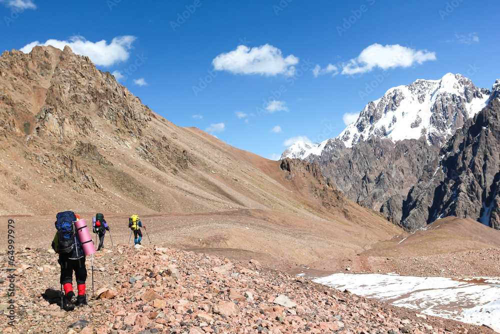 climbing to the peak Talgar in Kazakhstan