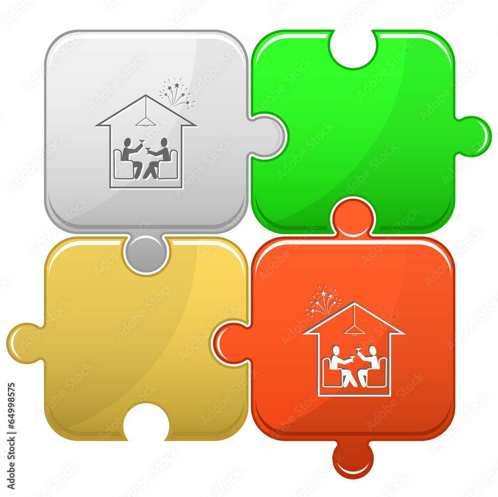 Home celebration. Vector puzzle.