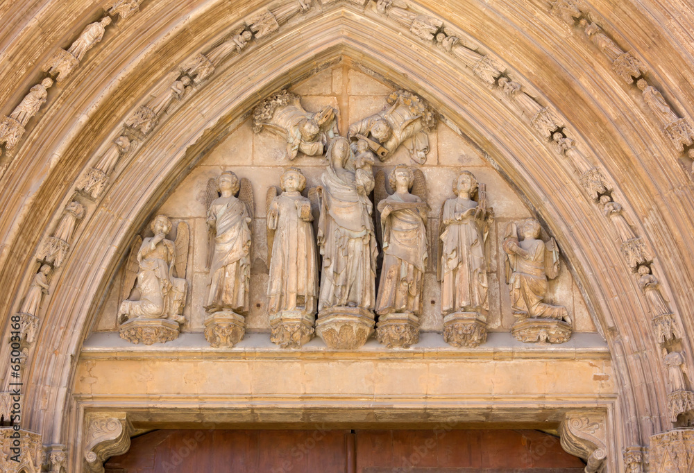 Statues Over the Palau Door of the Valencia Cathedral