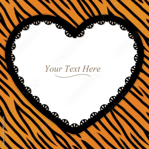 Tiger Stripe Heart Frame