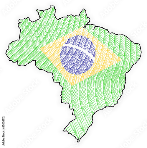 Map Brazil - Brasil - Guilloche