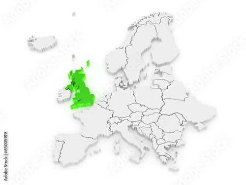 Map of Europe and United Kingdom.