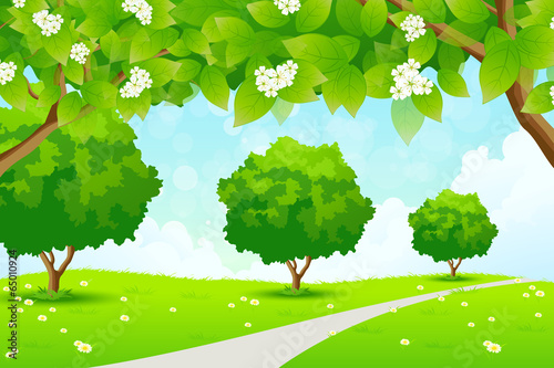 Green Landscape with  Trees