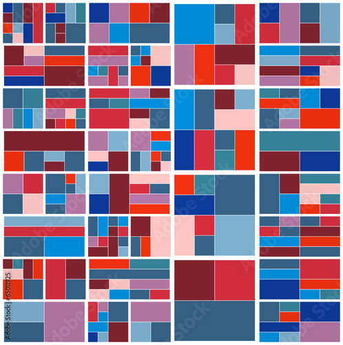 Vintage Hipster Geometric Pattern In Tetris Style Vector