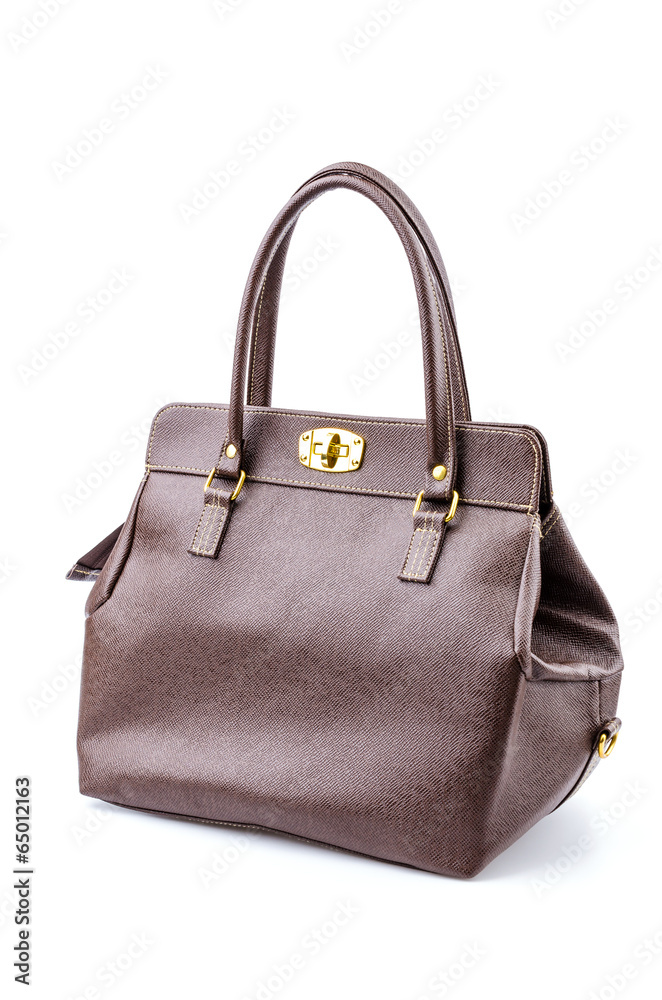 Woman leather bag isolated white background Woman leather bag isolated white background
