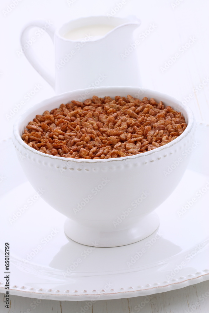 Delicious crisped rice chocolate cereal Delicious crisped rice chocolate cereal