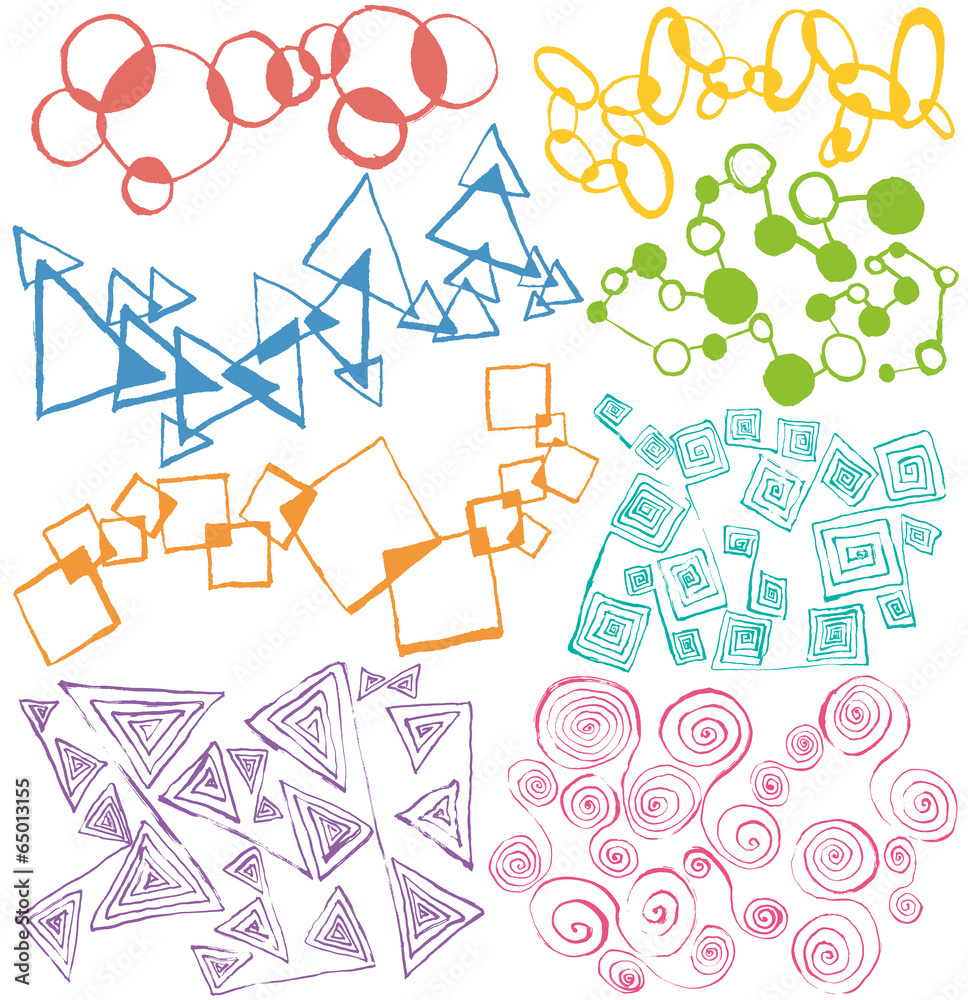まる三角四角 幾何学模様 手描きイラスト Stock Vector Adobe Stock