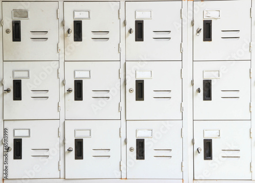 Lockers cabinets in a locker room.