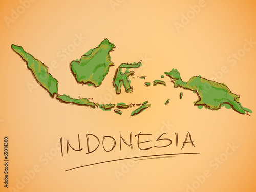 Photo Indonesia Map Sketch Vector