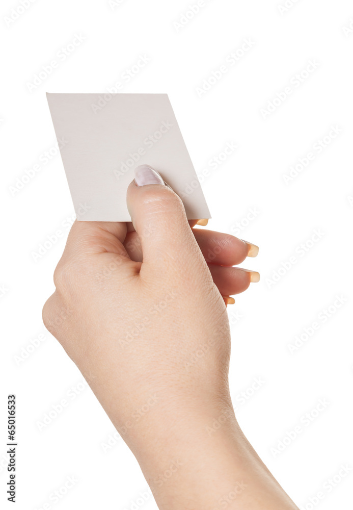 hand with card hand with card