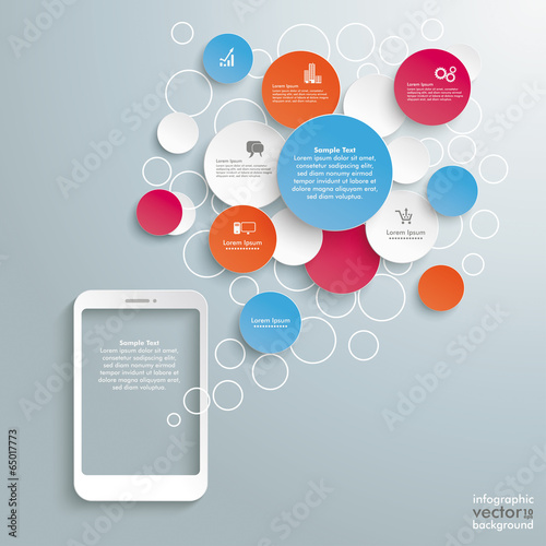 Smartphone With Colored Speechbubble Circles