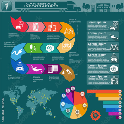 Car service, repair Infographics