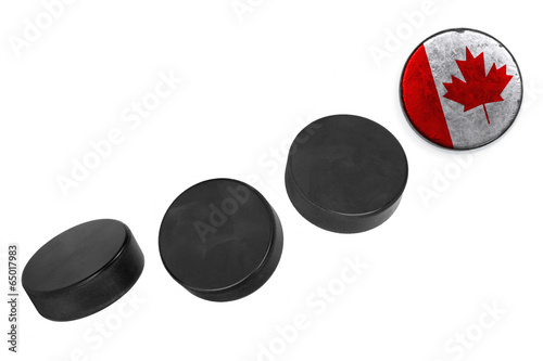 Photography Canadian hockey pucks
