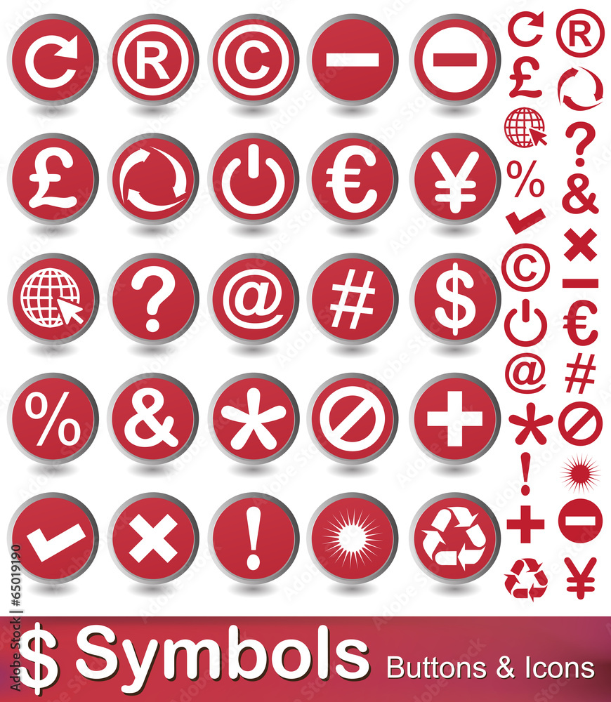 symbols buttons and icons symbols buttons and icons