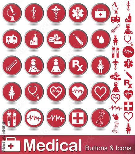 Medical buttons and icons