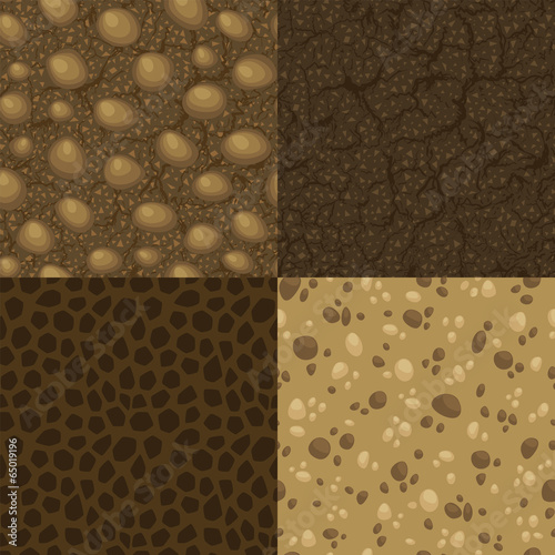 Set of vector seamless pattern for ground inside
