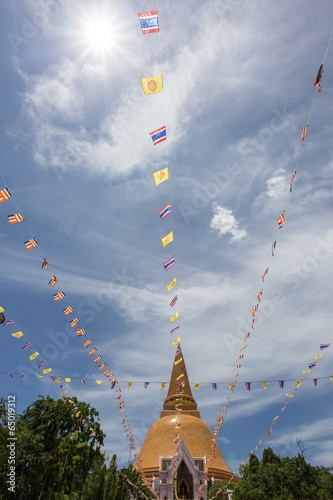 gold buddha temple in Thailand photo