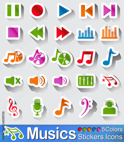 Music icons and buttons