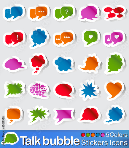 Talk bubble stickers icons