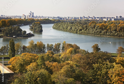 River Sava and Danubein Belgrade. Serbia