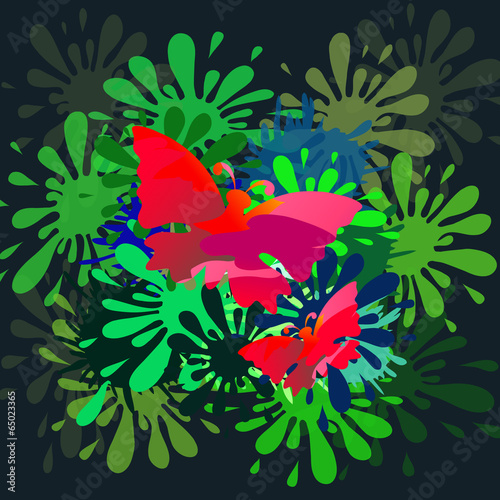 Butterfly with Splash-Vector