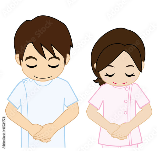 お辞儀する整体師