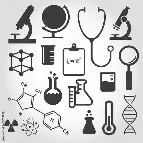 vector science icon set 