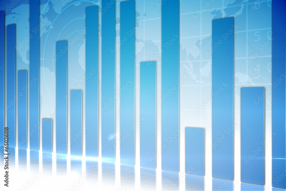 Fototapeta premium Global business graphic in blue