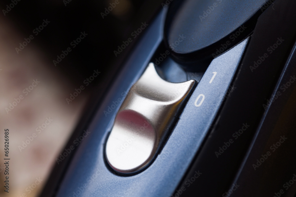 Naklejka premium Blue ON/OFF or power switch.