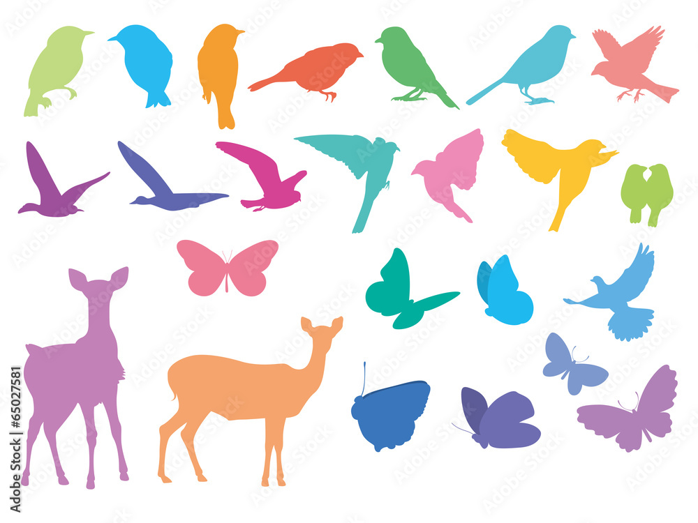 森の動物シルエット 01 Stock イラスト Adobe Stock