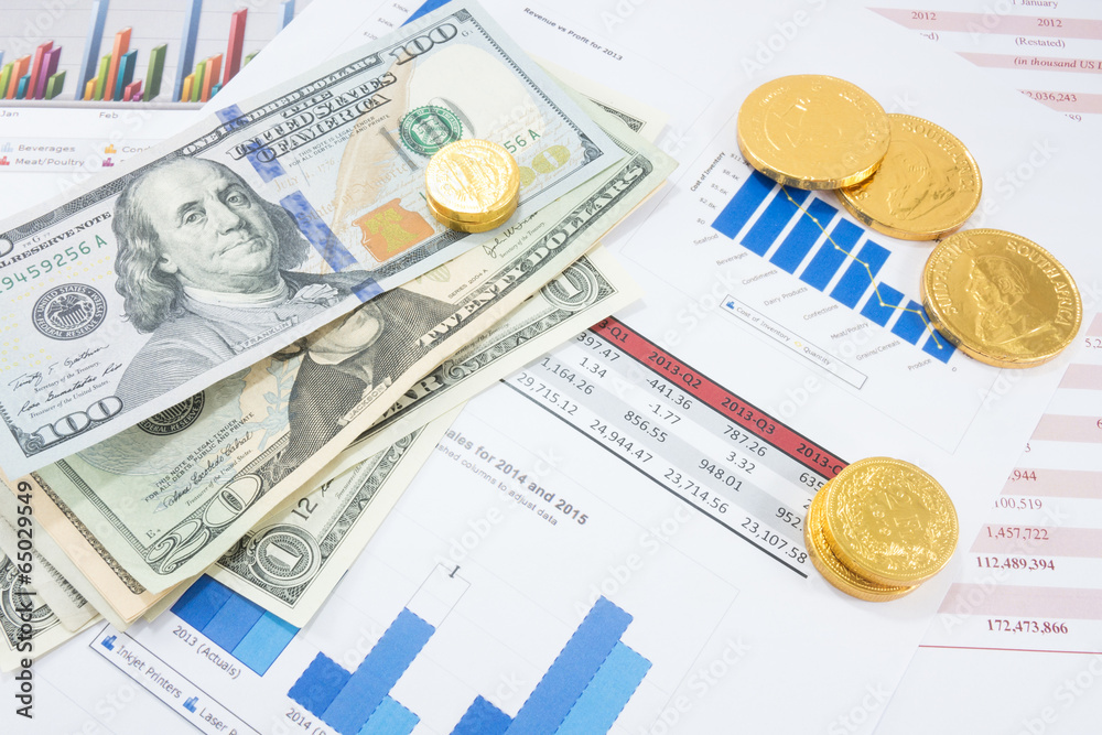Financial document and money Financial document and money