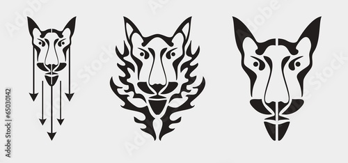 Fox head symbol - three variants © lion21