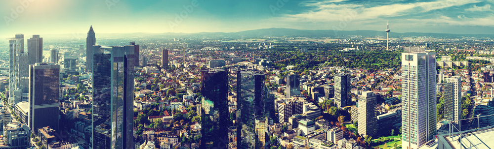 Panoramic view of Frankfurt am Main city. Germany