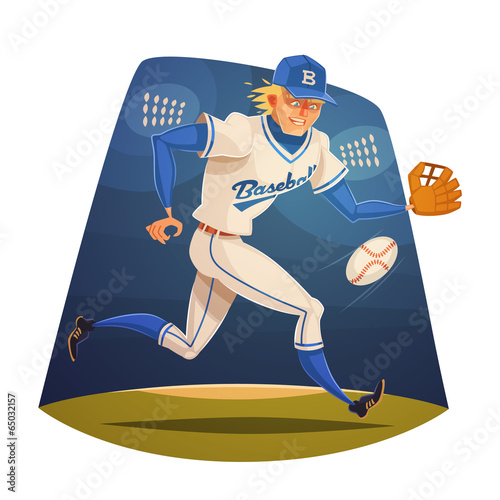 Baseball Player. Vector image