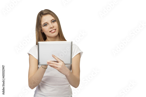 girl with device