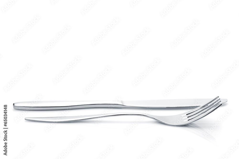 Silverware or flatware set of fork and knife Silverware or flatware set of fork and knife