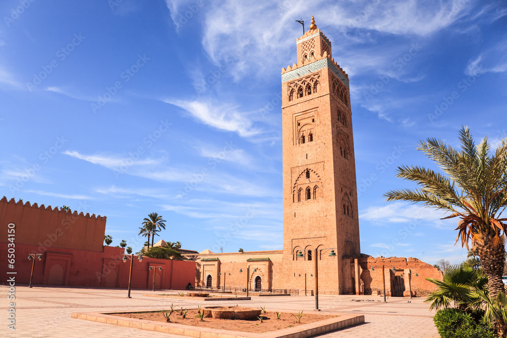 Koutoubia mosque in marrakech morocco