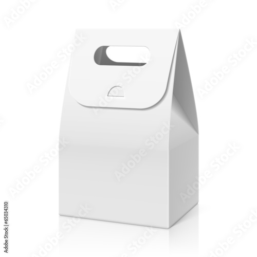 White blank hand cake, bread packaging paper bag
