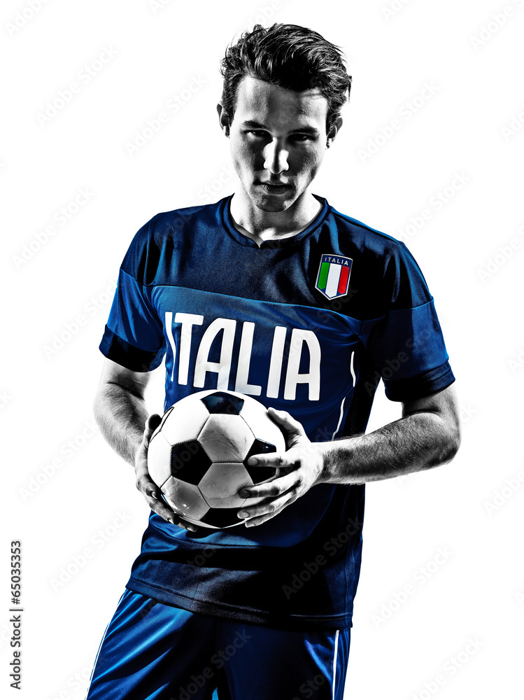 italian soccer player man silhouette portraits