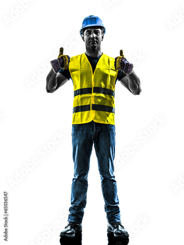 construction worker signaling up silhouette