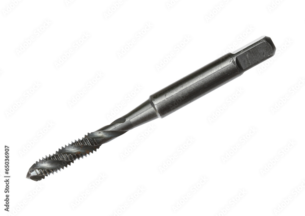 Threading tool (hand tap) isolated on white background Threading tool (hand tap) isolated on white background