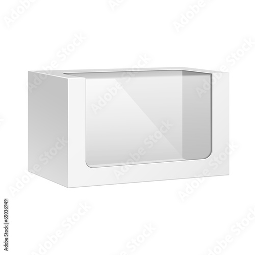 White Horizontal Product Package Box With Window