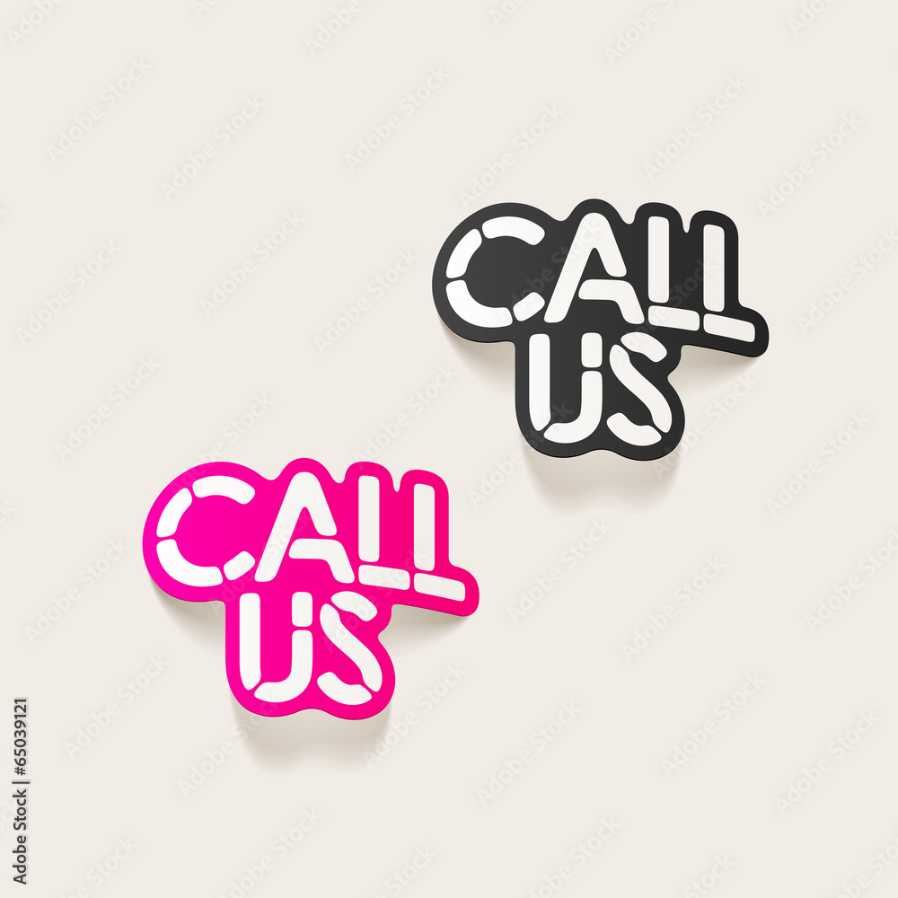 realistic design element: CALL US realistic design element: CALL US