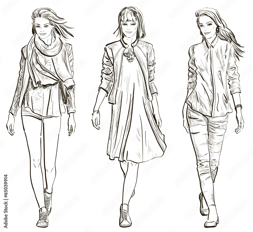 Vector Sketch of Fashion models Vector Sketch of Fashion models