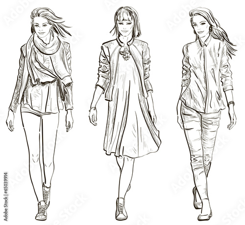Vector Sketch of Fashion models